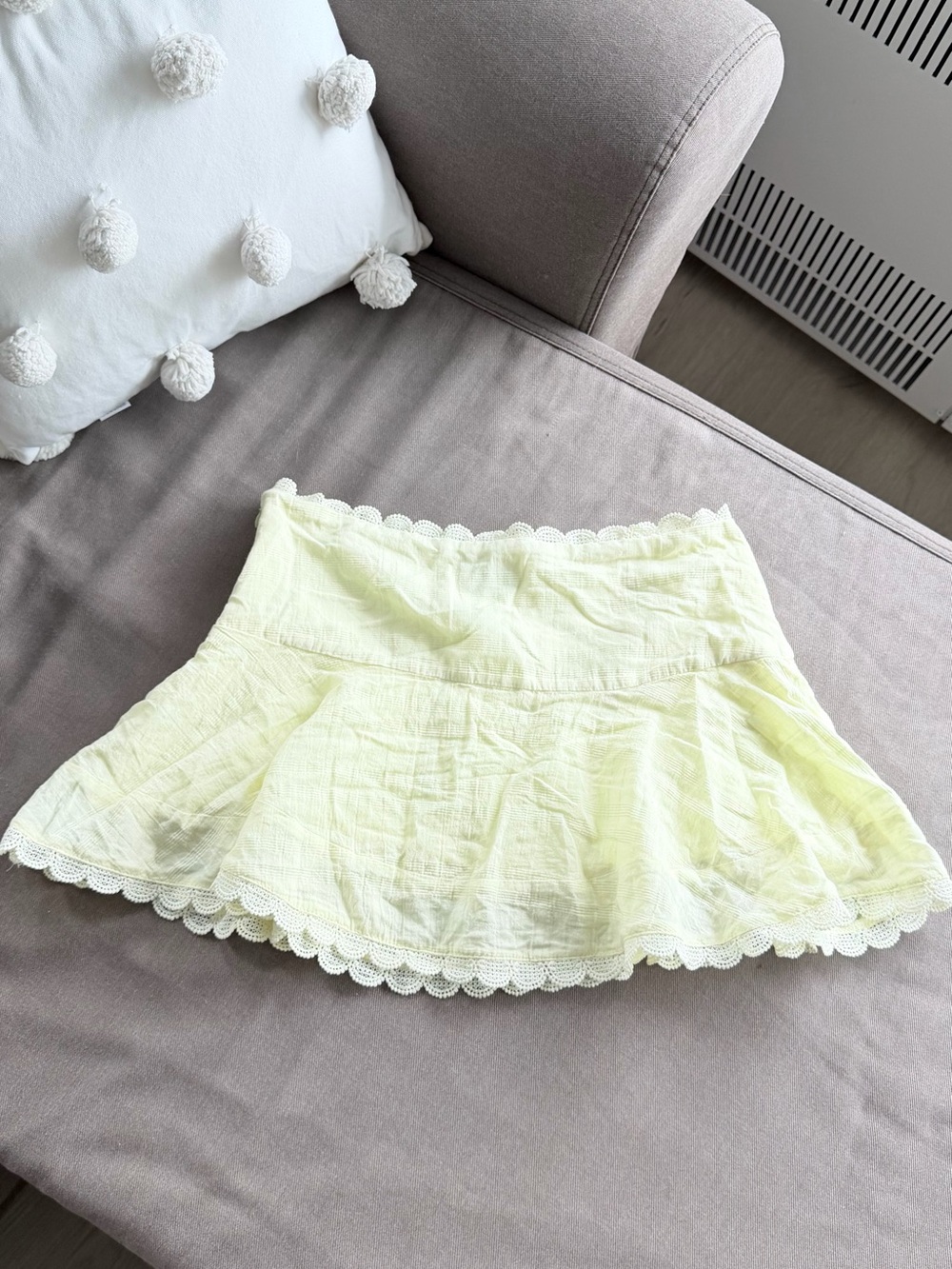Peppermayo Pale Yellow Lace-Trim Mini Skirt - Picture 5 of 5